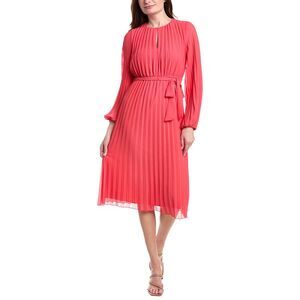 Sam Edelman Womens  Plisse Midi Dress, Red